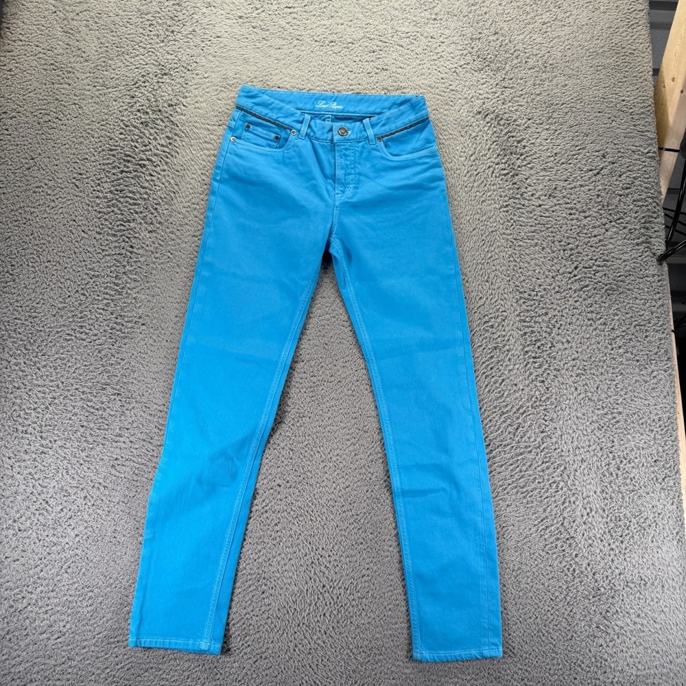 Loro Piana Jeans Women 28x29 (40) Blue Cotton Denim Straight Leg Travel Workwear